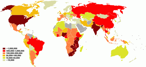 Заболеваемость ВИЧ/СПИД, 2009